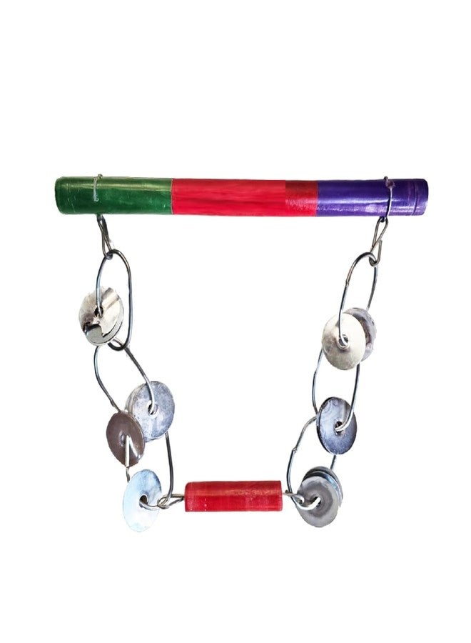 TRICONE (Pack of 1) 14-INCH Wooden Lezim Dance instrument for dance and celebrations in School PT/Independence Day/Republic Day/Ganesh visarjan - Image 1